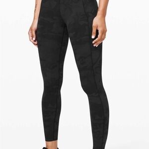 Lululemon - Fast and Free Legging - Navy, Grey, Black Camo